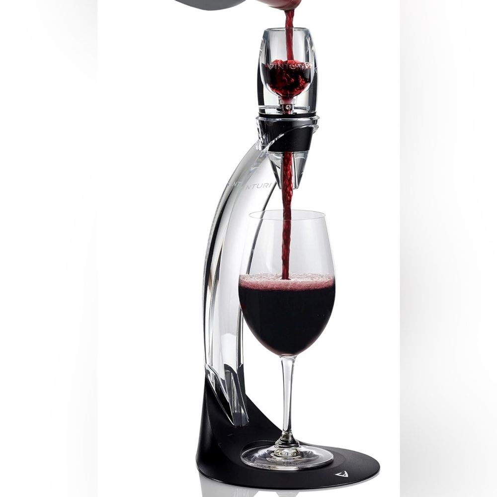 New Vinturi Deluxe Essential Decanter and Pourer Tower Red Wine Bundle